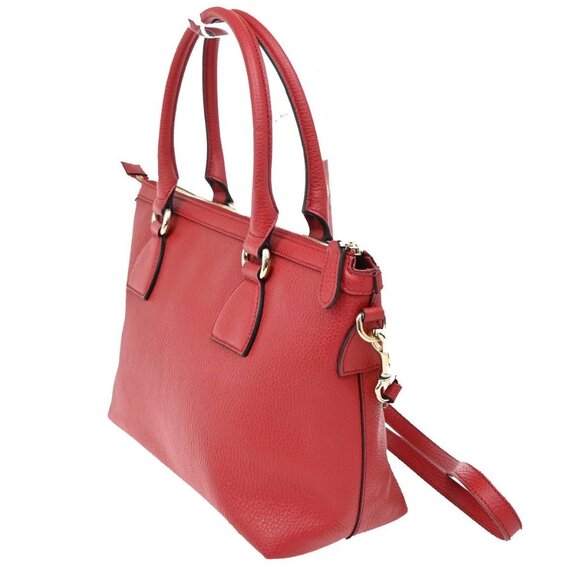 GUCCI GG Interlocking Charm 2Way Shoulder Hand Bag Leather Red GHW 97KB275 - Picture 4 of 14